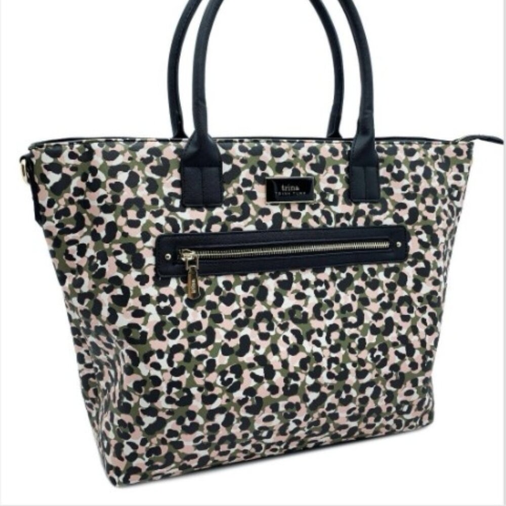Trina Turk Leopard Tote with Crossbody Strap NWT